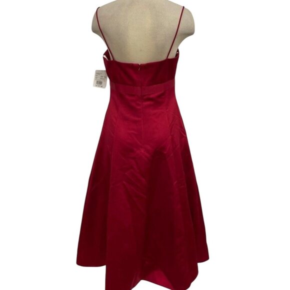 David's Bridal 8585 Red Satin Dress Empire Straps Size 10 NWT RT10301 $110 - Picture 3 of 10